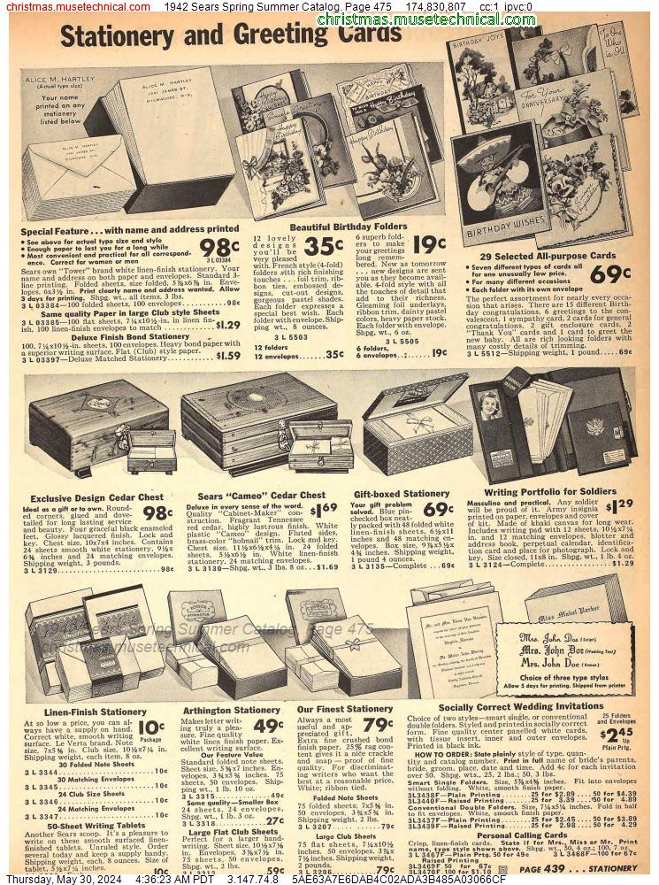 1942 Sears Spring Summer Catalog, Page 475
