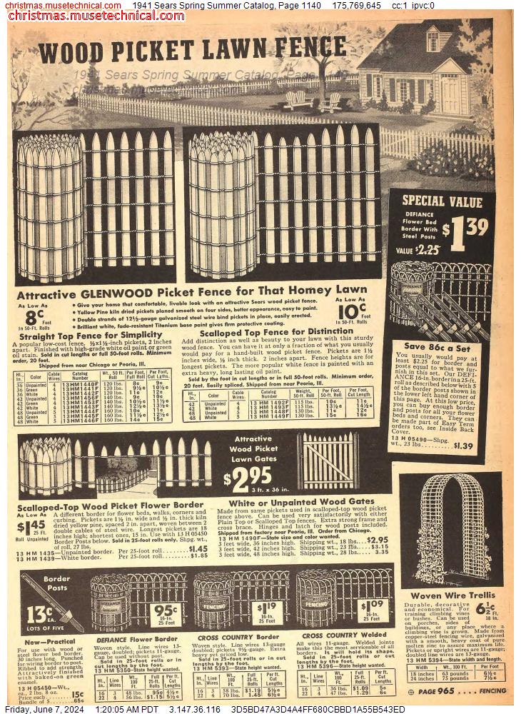 1941 Sears Spring Summer Catalog, Page 1140