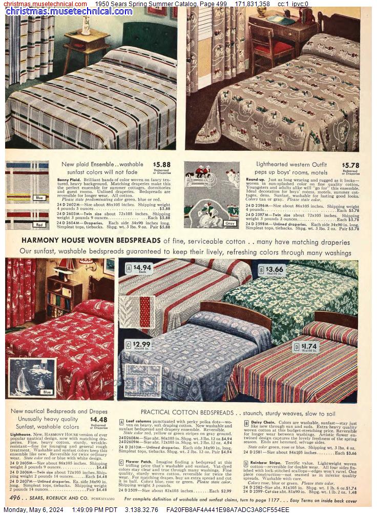 1950 Sears Spring Summer Catalog, Page 499
