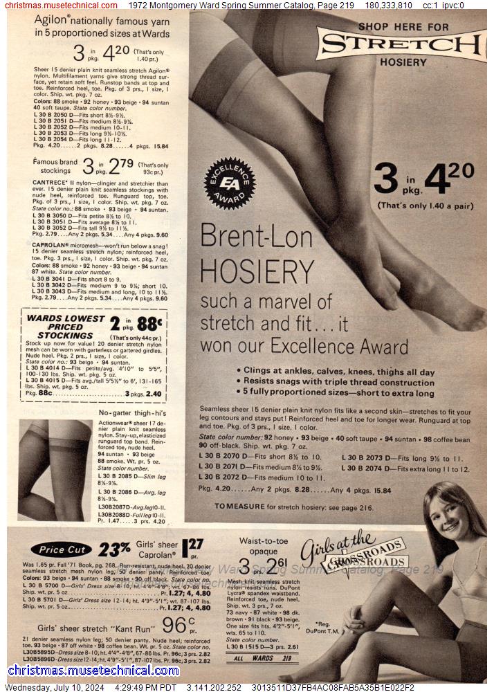 1972 Montgomery Ward Spring Summer Catalog, Page 219