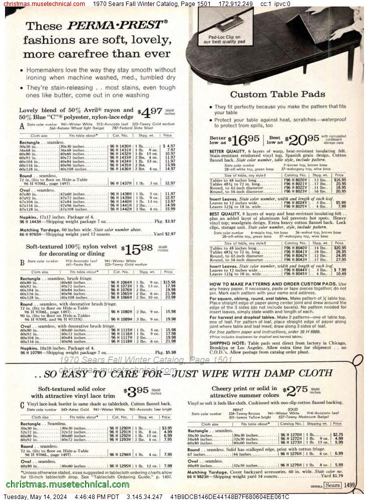 1970 Sears Fall Winter Catalog, Page 1501
