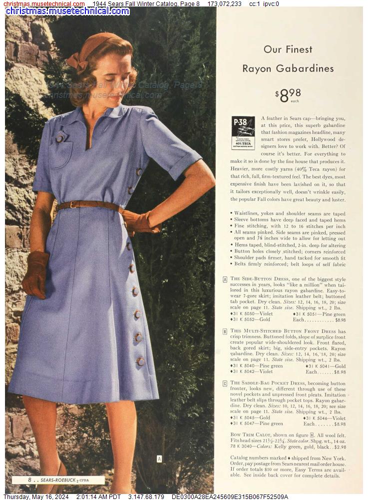1944 Sears Fall Winter Catalog, Page 8
