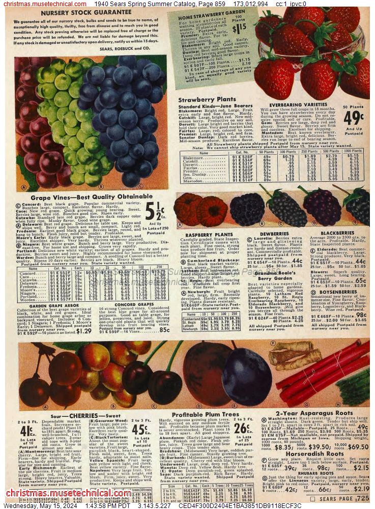 1940 Sears Spring Summer Catalog, Page 859