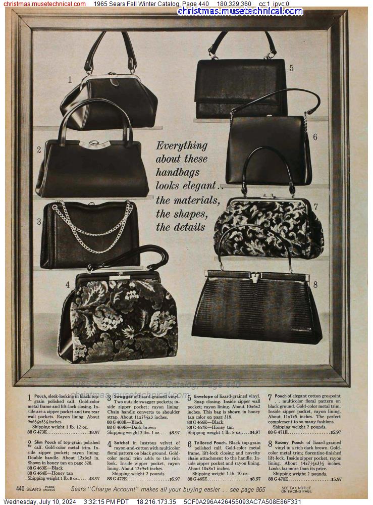 1965 Sears Fall Winter Catalog, Page 440
