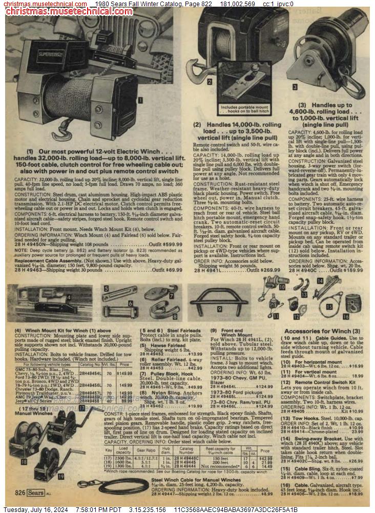 1980 Sears Fall Winter Catalog, Page 822