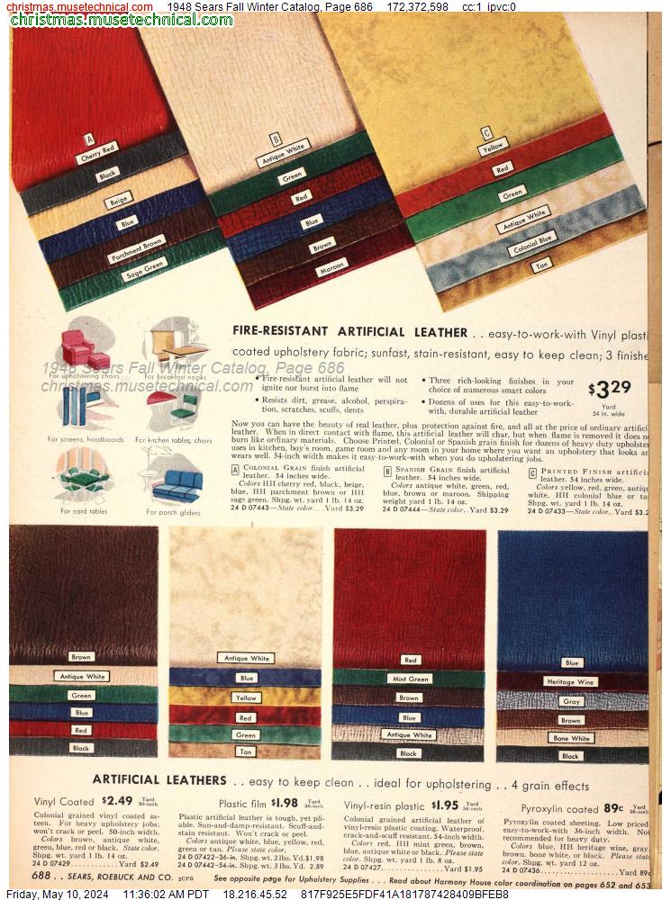 1948 Sears Fall Winter Catalog, Page 686