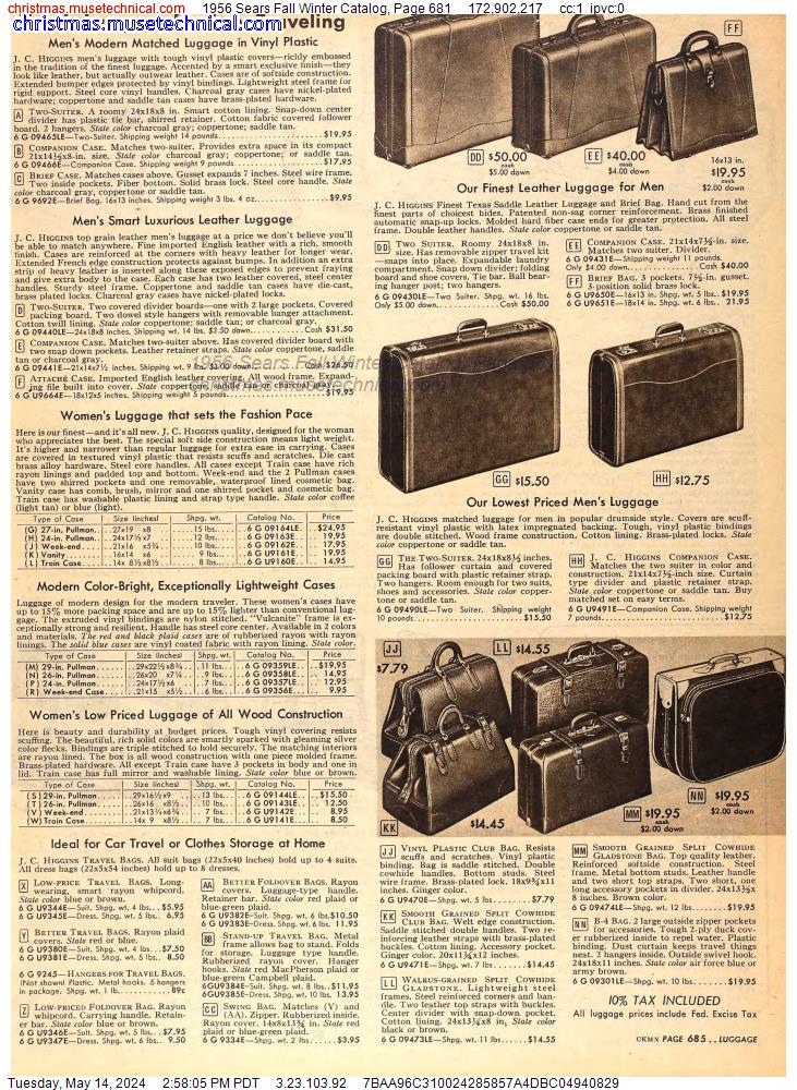 1956 Sears Fall Winter Catalog, Page 681