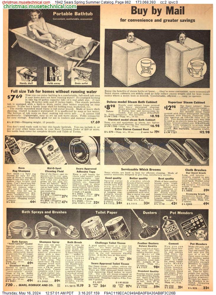 1942 Sears Spring Summer Catalog, Page 862