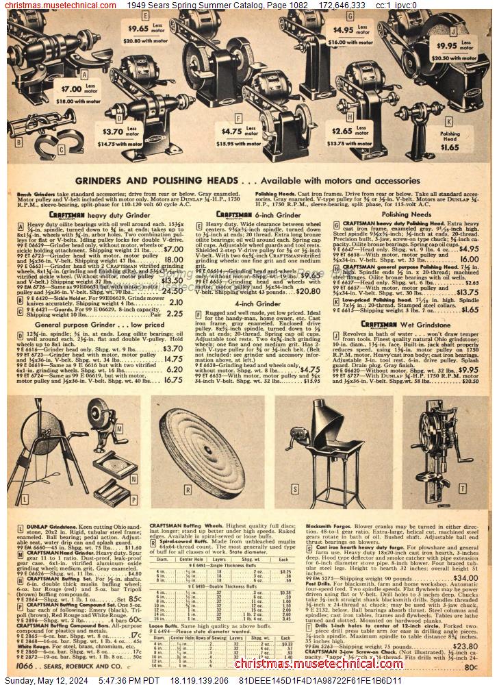 1949 Sears Spring Summer Catalog, Page 1082