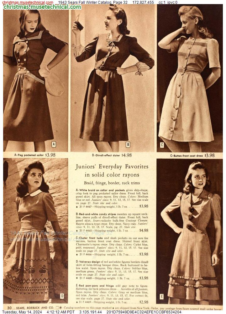 1943 Sears Fall Winter Catalog, Page 32