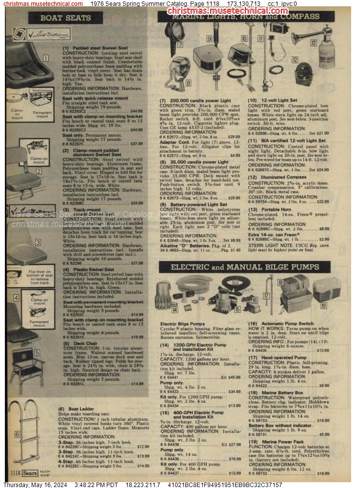 1976 Sears Spring Summer Catalog, Page 1118
