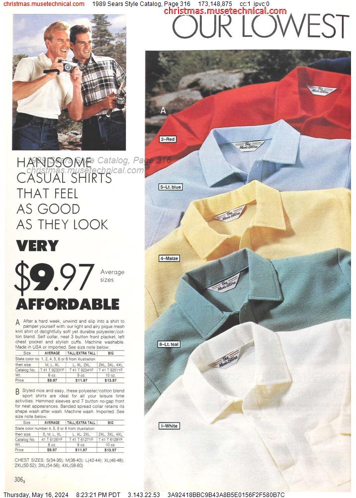1989 Sears Style Catalog, Page 316