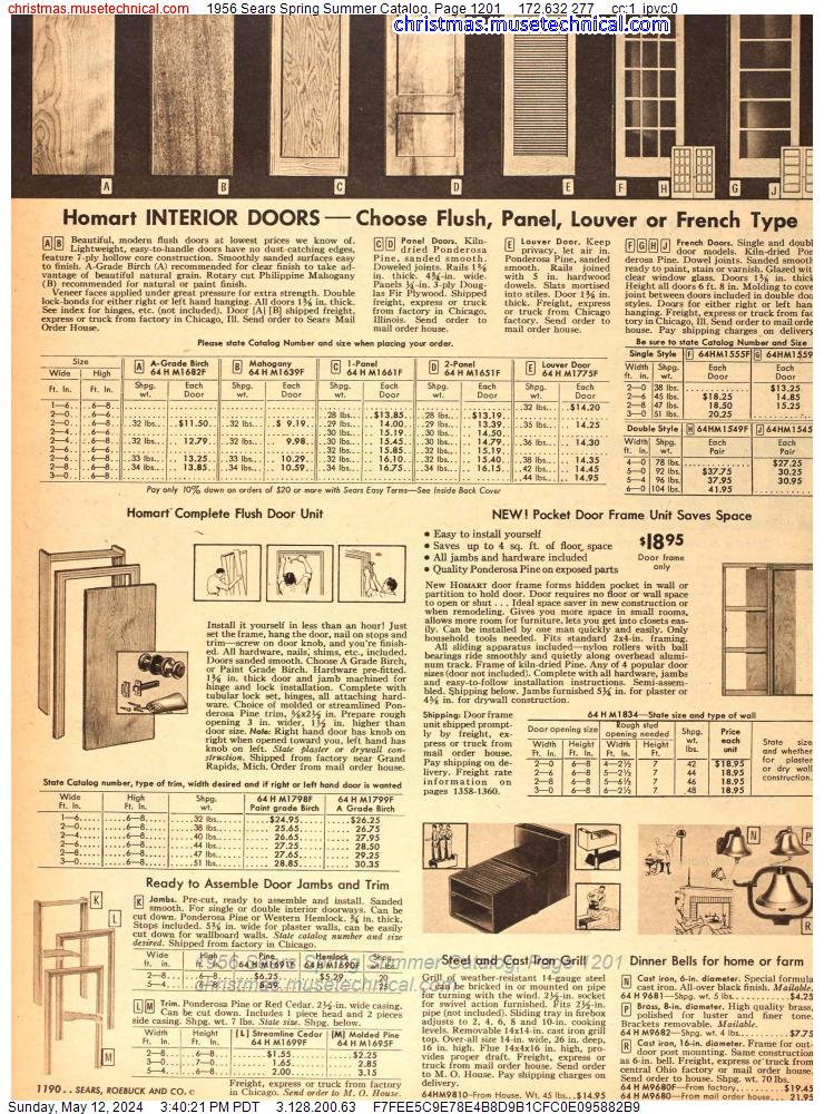 1956 Sears Spring Summer Catalog, Page 1201