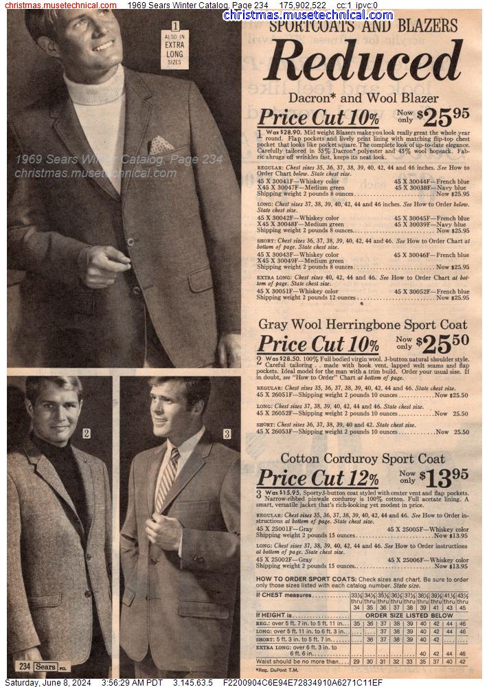 1969 Sears Winter Catalog, Page 234