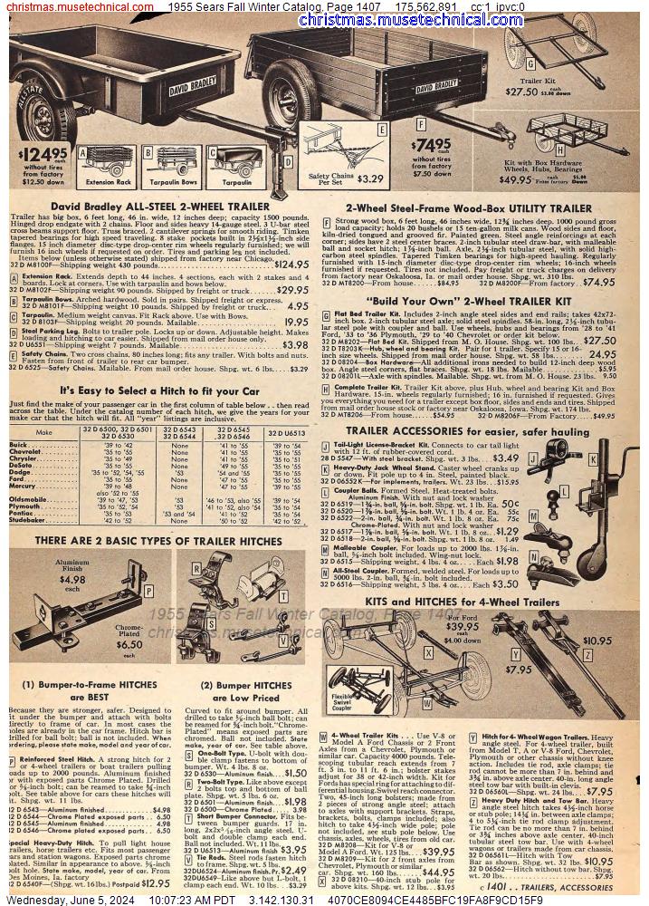 1955 Sears Fall Winter Catalog, Page 1407