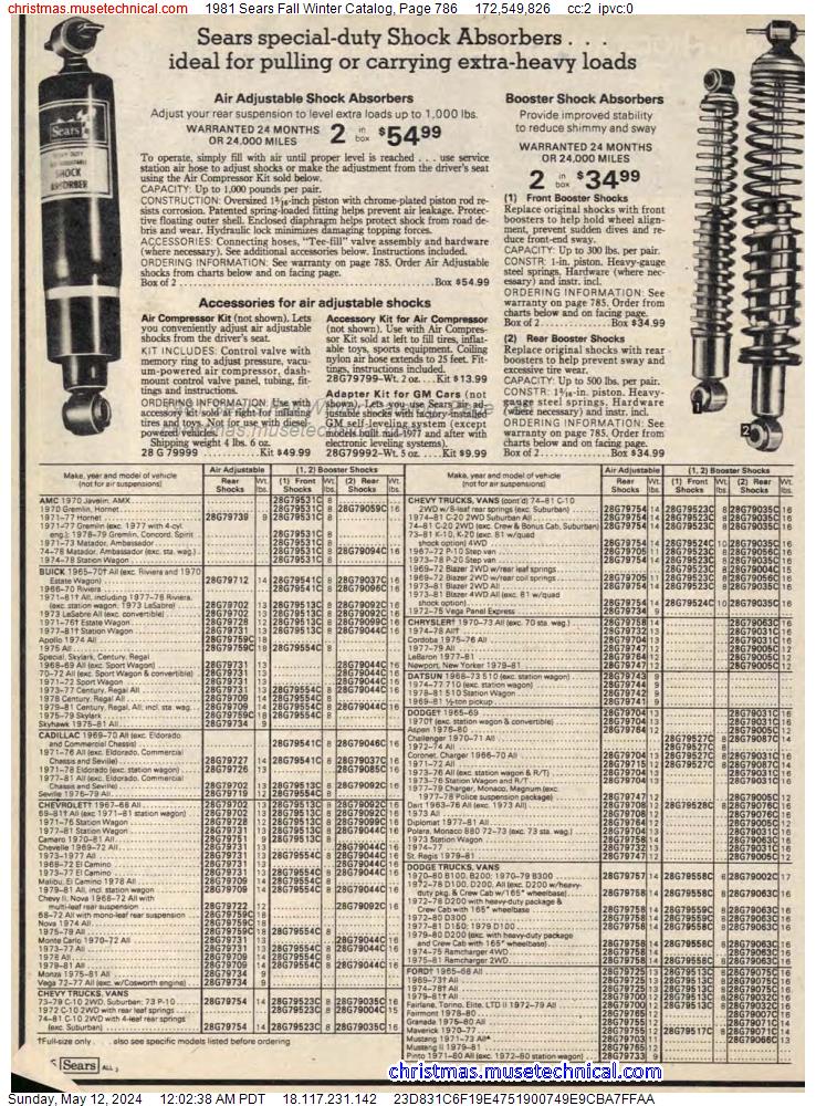 1981 Sears Fall Winter Catalog, Page 786