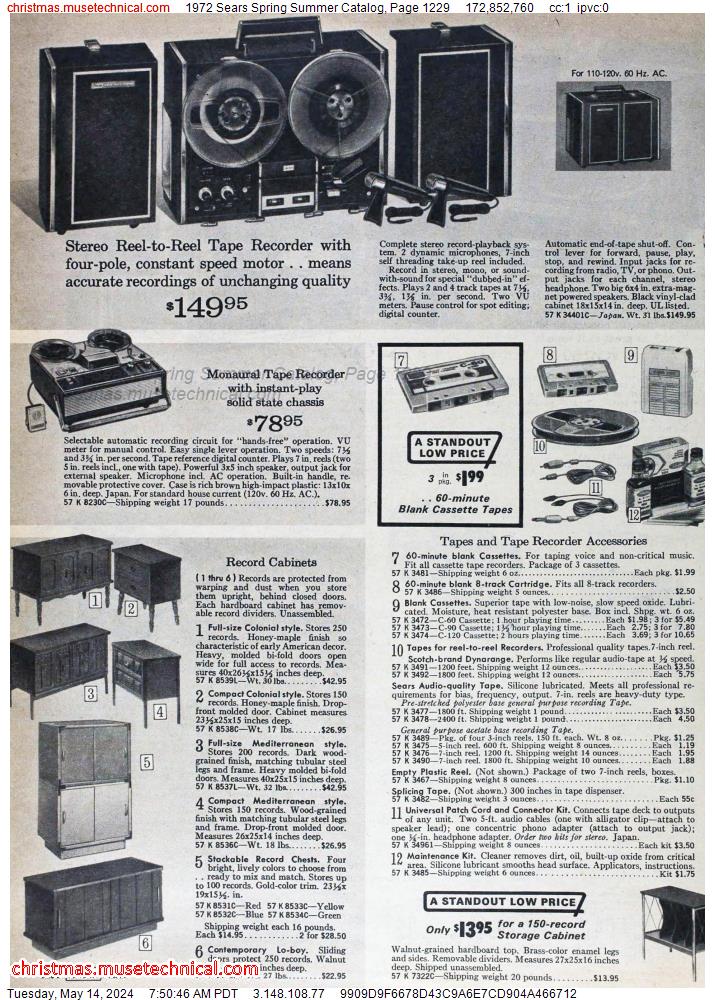 1972 Sears Spring Summer Catalog, Page 1229