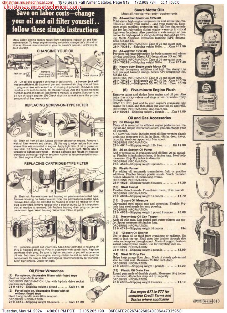 1976 Sears Fall Winter Catalog, Page 813