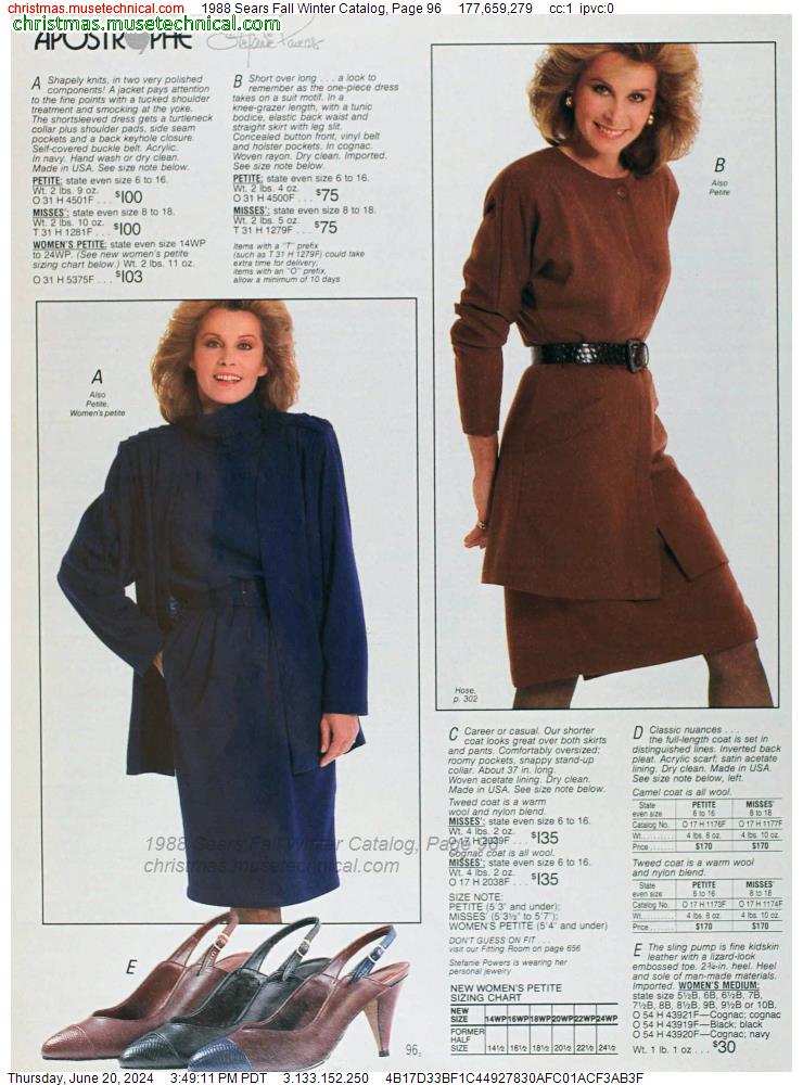 1988 Sears Fall Winter Catalog, Page 96