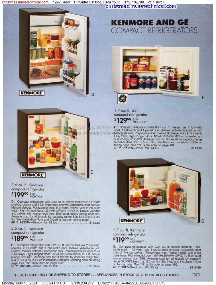 1992 Sears Fall Winter Catalog, Page 1577