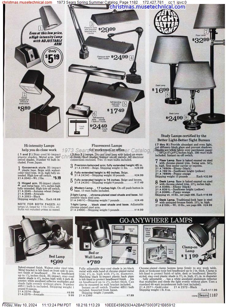 1973 Sears Spring Summer Catalog, Page 1182