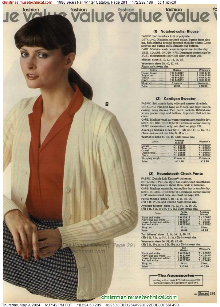 1980 Sears Fall Winter Catalog, Page 291