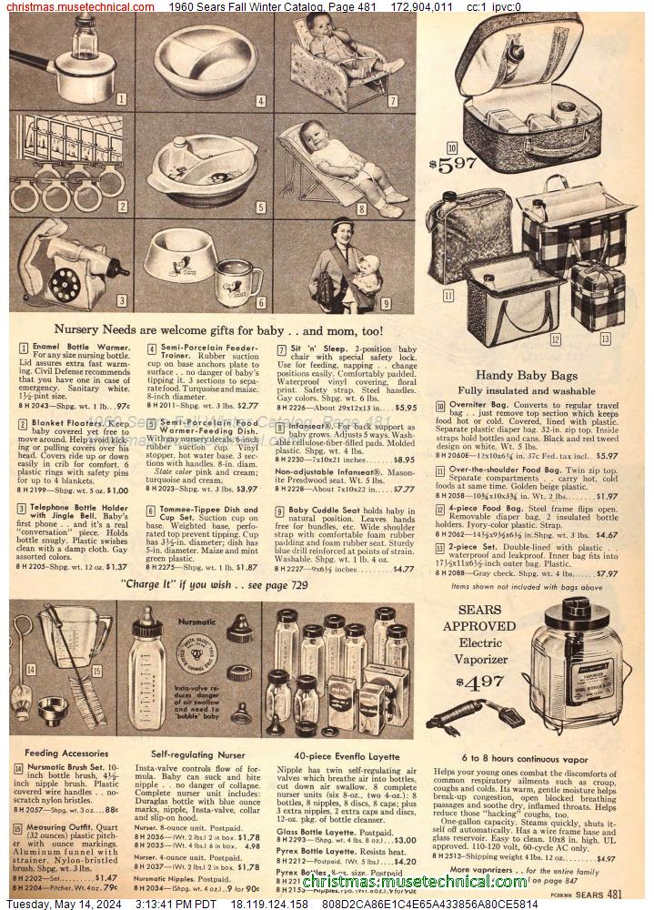 1960 Sears Fall Winter Catalog, Page 481