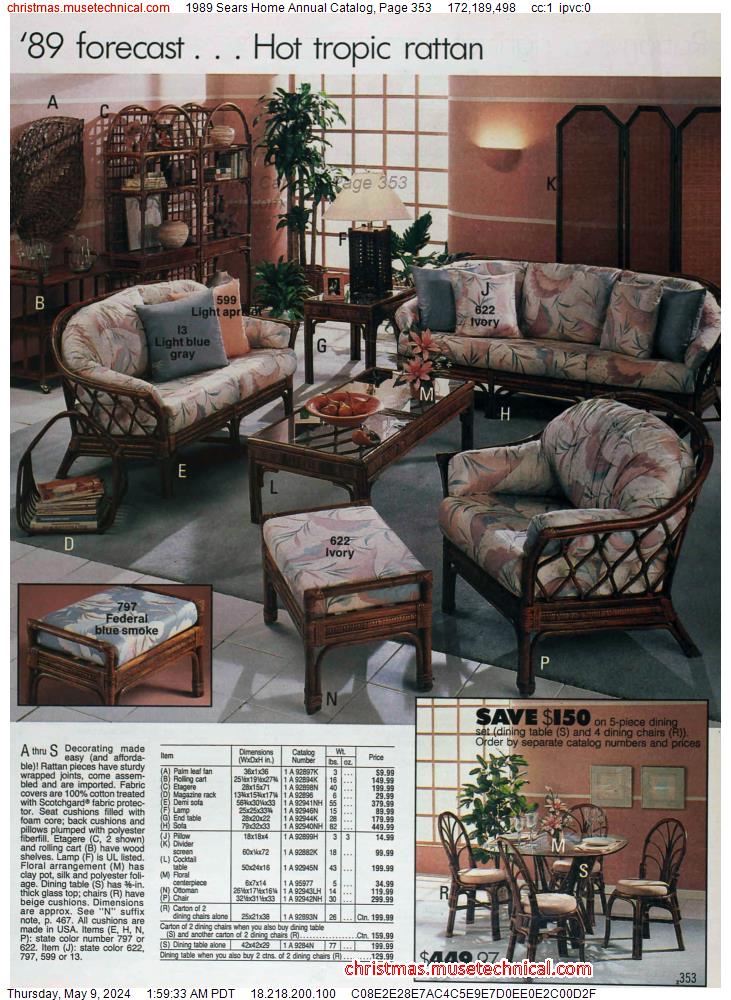 1989 Sears Home Annual Catalog, Page 353