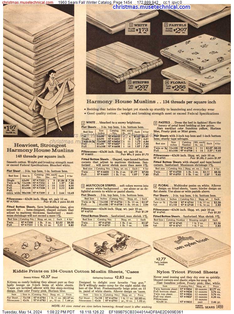 1960 Sears Fall Winter Catalog, Page 1454