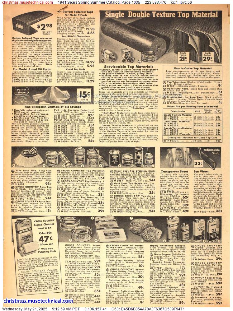 1941 Sears Spring Summer Catalog, Page 1035