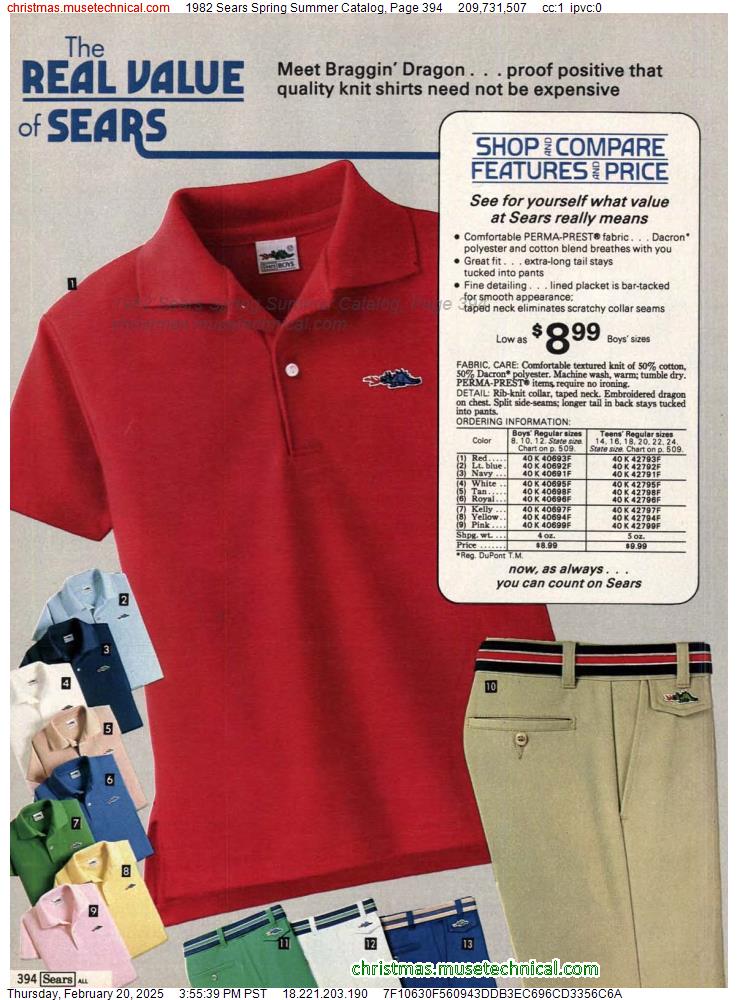 1982 Sears Spring Summer Catalog, Page 394