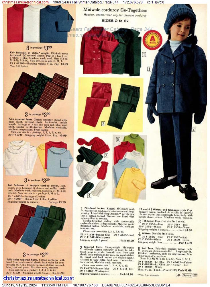 1969 Sears Fall Winter Catalog, Page 344