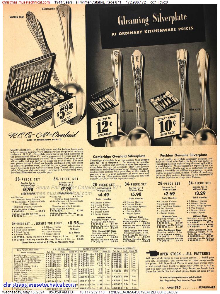 1941 Sears Fall Winter Catalog, Page 871