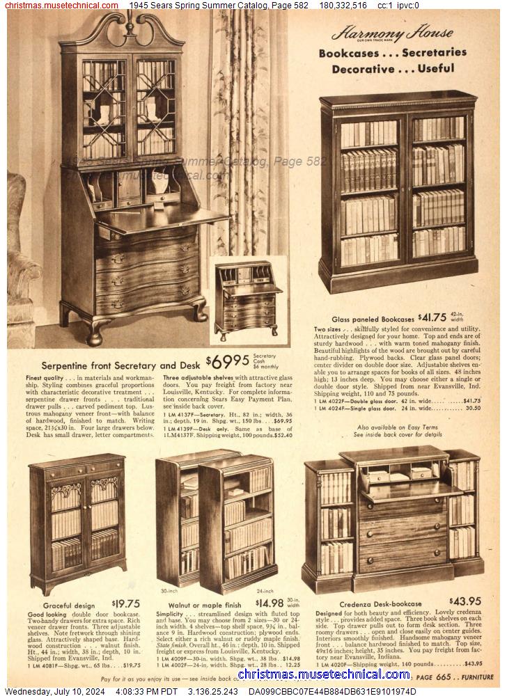 1945 Sears Spring Summer Catalog, Page 582