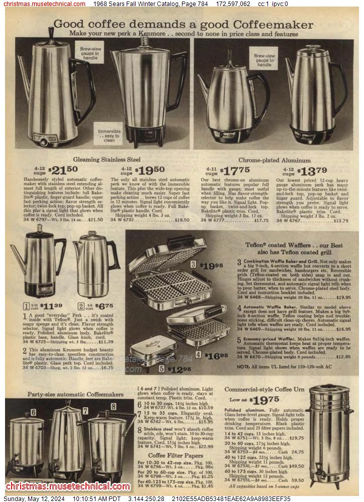 1968 Sears Fall Winter Catalog, Page 784