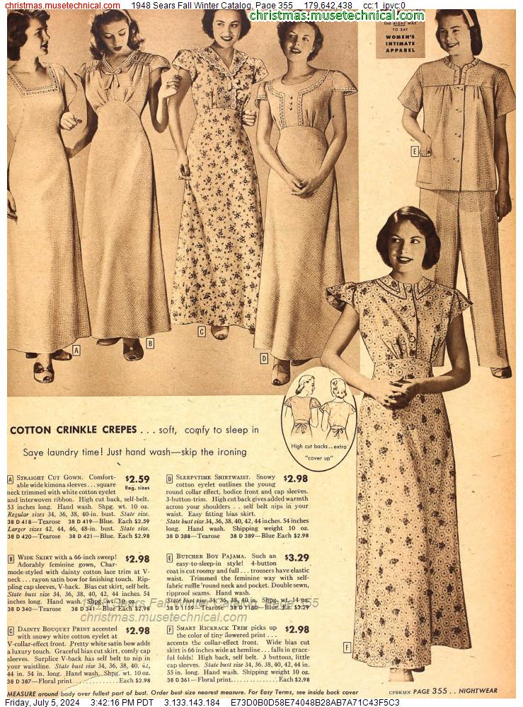 1948 Sears Fall Winter Catalog, Page 355