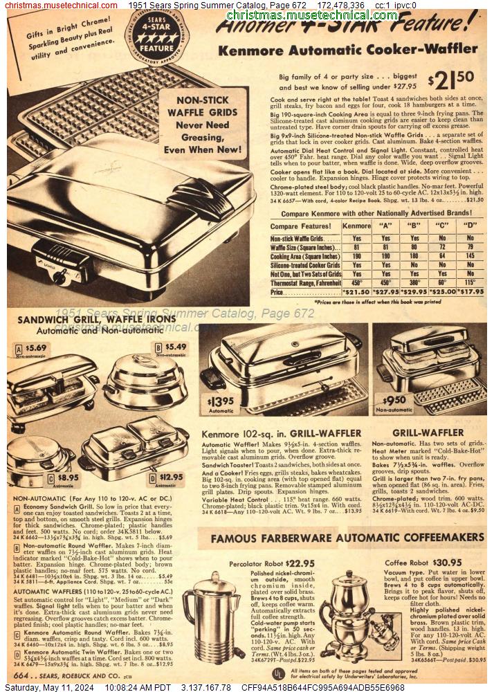 1951 Sears Spring Summer Catalog, Page 672