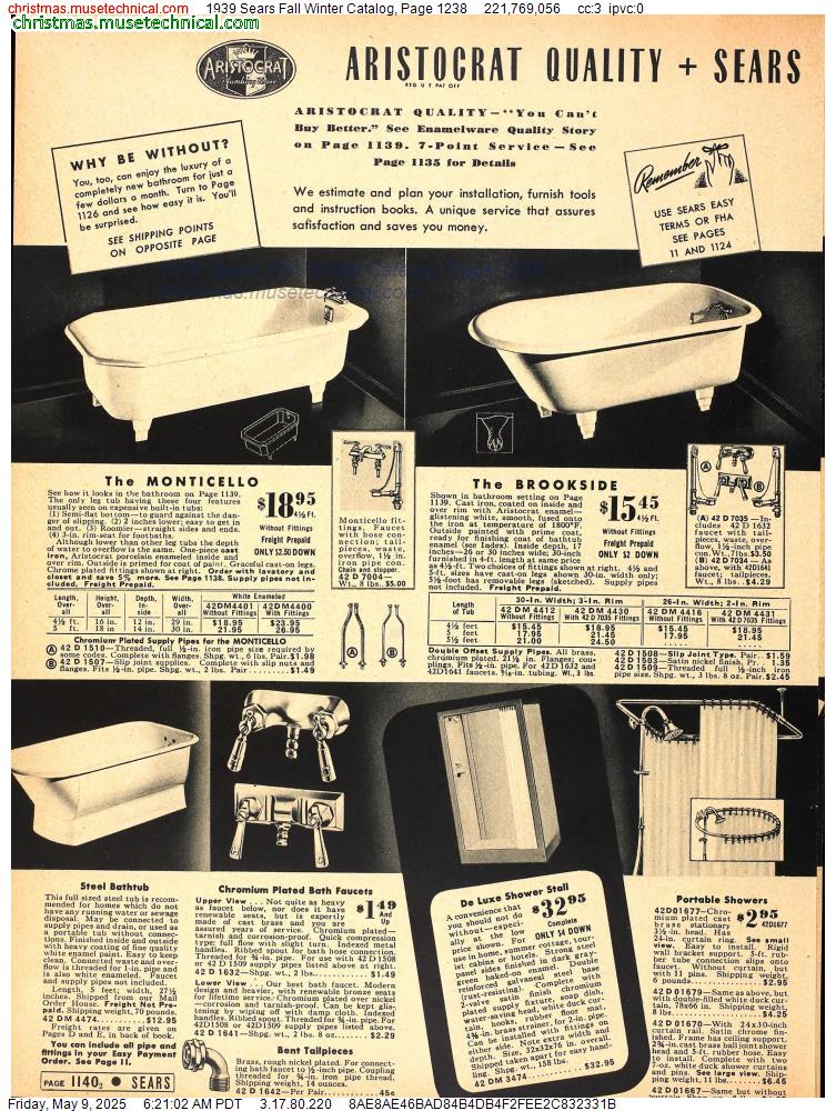 1939 Sears Fall Winter Catalog, Page 1238