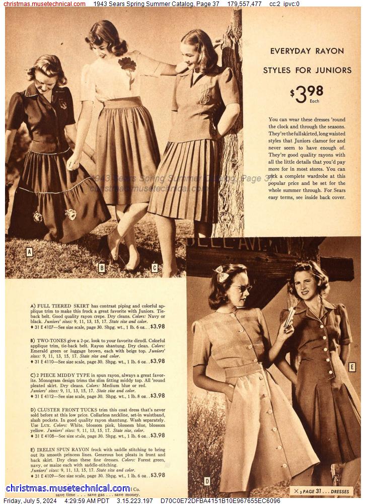 1943 Sears Spring Summer Catalog, Page 37