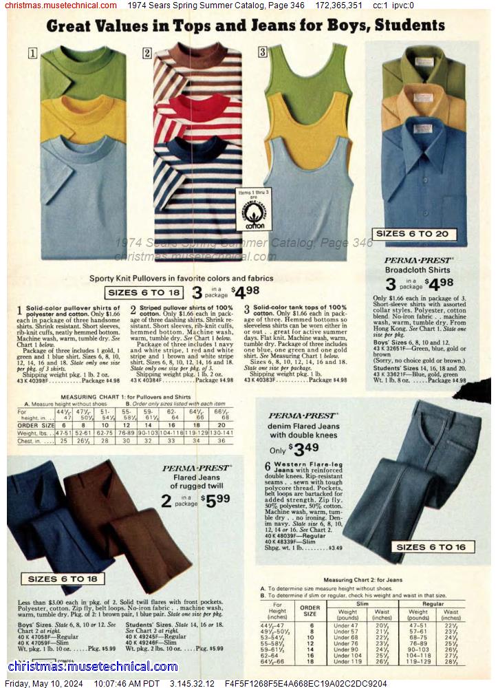 1974 Sears Spring Summer Catalog, Page 346