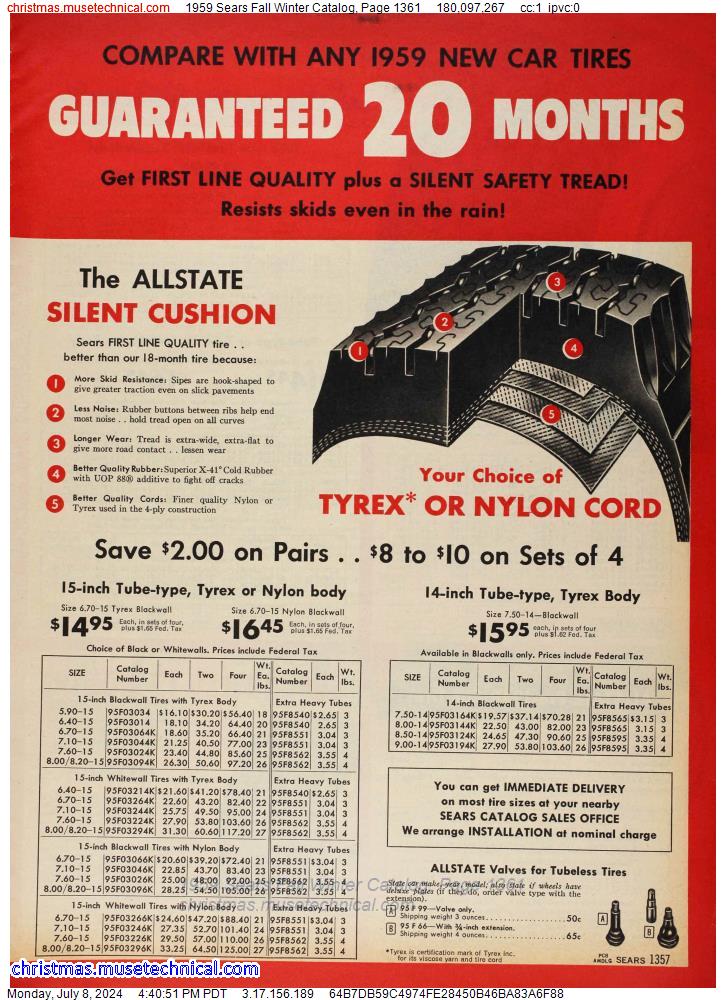 1959 Sears Fall Winter Catalog, Page 1361