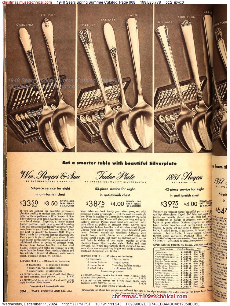 1948 Sears Spring Summer Catalog, Page 808