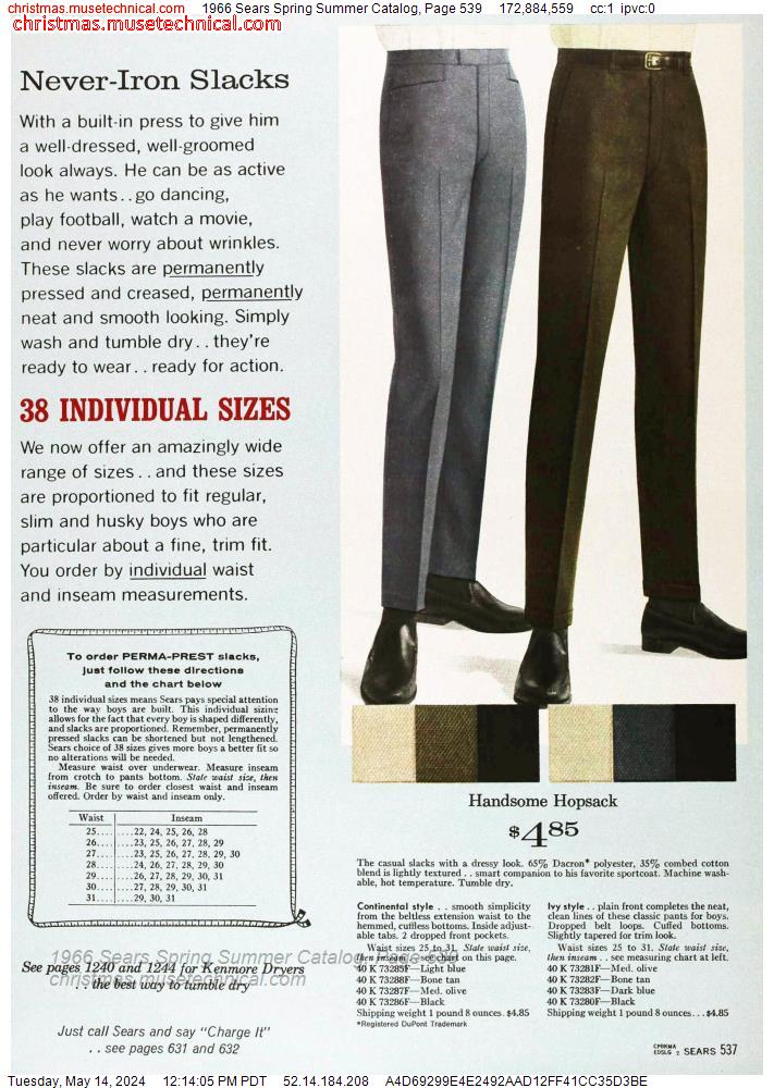 1966 Sears Spring Summer Catalog, Page 539