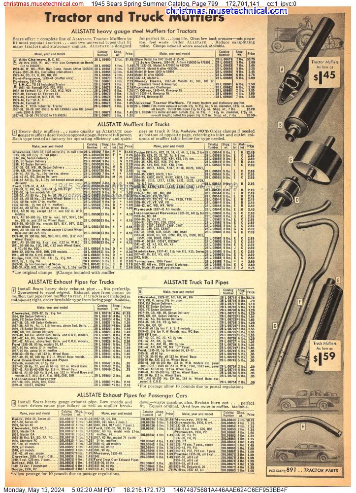 1945 Sears Spring Summer Catalog, Page 799