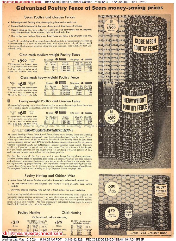 1946 Sears Spring Summer Catalog, Page 1293