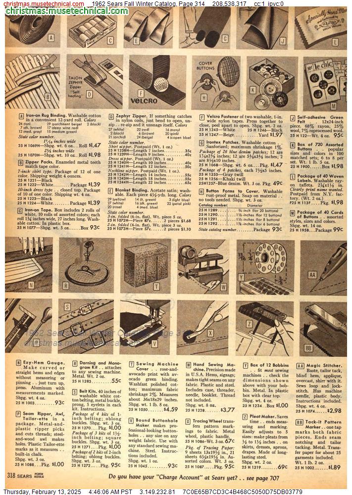 1962 Sears Fall Winter Catalog, Page 314