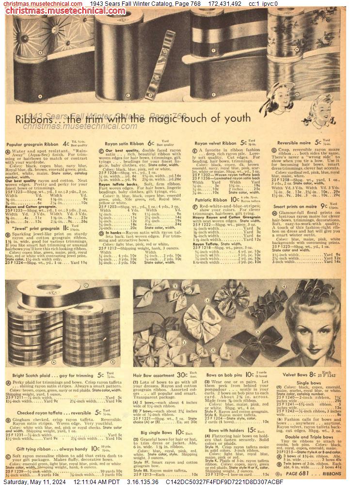 1943 Sears Fall Winter Catalog, Page 768
