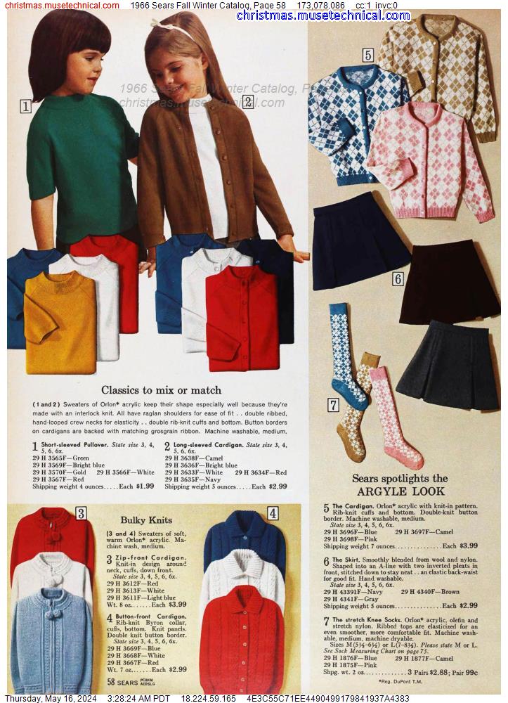 1966 Sears Fall Winter Catalog, Page 58 - Catalogs & Wishbooks