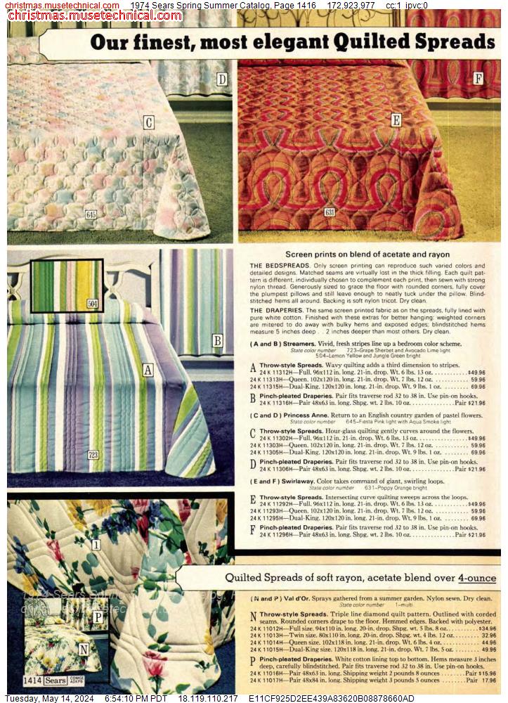 1974 Sears Spring Summer Catalog, Page 1416