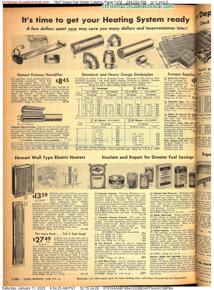 1947 Sears Fall Winter Catalog, Page 1178